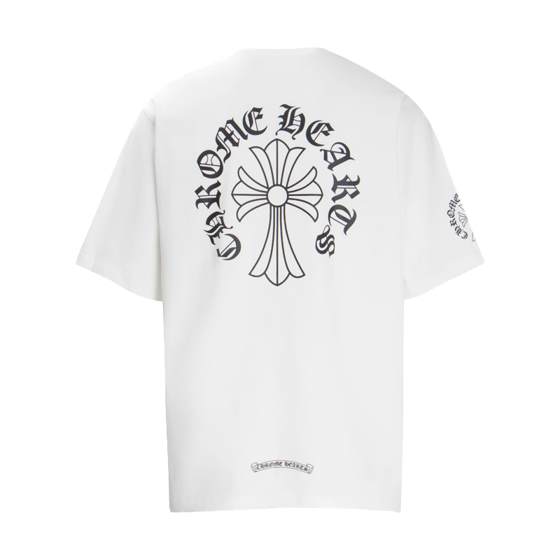 Chrome Hearts Multi-Design Gothic Cross & Horseshoe Graphic T-Shirts (Black/White)